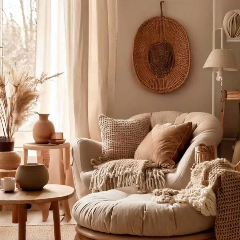 Hygge lakberendezési inspiráció puha textilekkel, meleg fényekkel és otthonos részletekkel