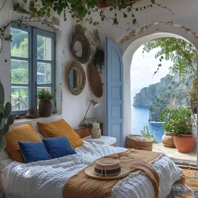 Mediterrán lakberendezési inspiráció természetes anyagokkal, meleg színekkel és otthonos hangulattal